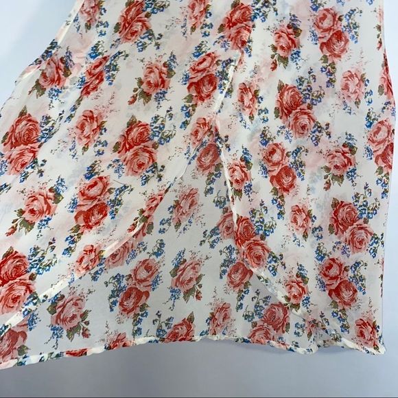 Poetry White Floral Open Back Tank Blouse Medium M - Picture 6 of 11